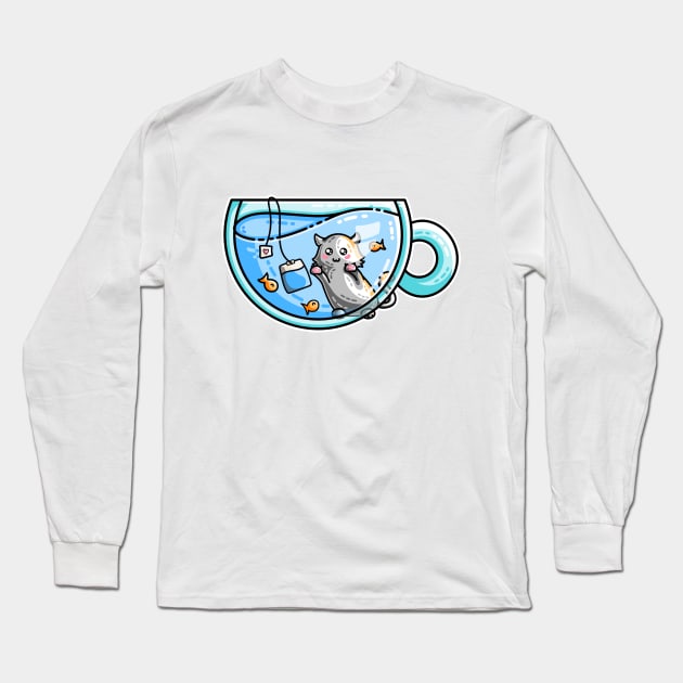 Kit-Tea Kawaii Cute Kitty Pun Long Sleeve T-Shirt by freeves